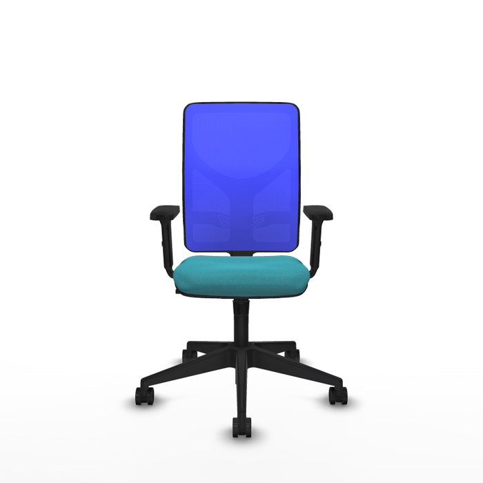 PIQUERAS Y CRESPO Silla de oficina Motilla con mecanismo Sincro, Tela Turquesa y Malla Azul