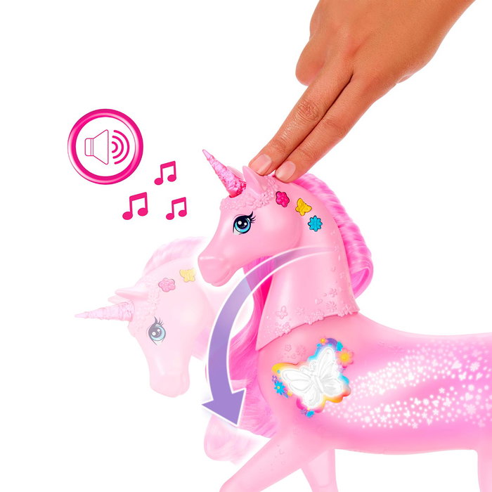 Mattel JCP78 Sonidos de Unicornio con 20 Combinaciones de Sonido y Luces Personalizables para Niños de 3 a 10 Años