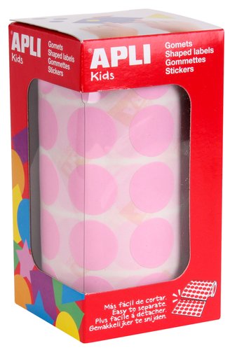 Apli Gomets Redondos 20mm Rollo Rosa Apli Gomets Redondos 20mm Rollo Rosa