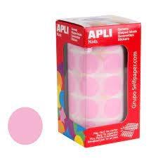 Apli Gomets Redondos 20 mm Rollo Rosa