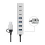 LogiLink Hub USB 3.0 de 7 puertos con 4x USB-A y 3x USB-C, aluminio