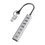LogiLink Hub USB 3.0 de 7 puertos con 4x USB-A y 3x USB-C, aluminio