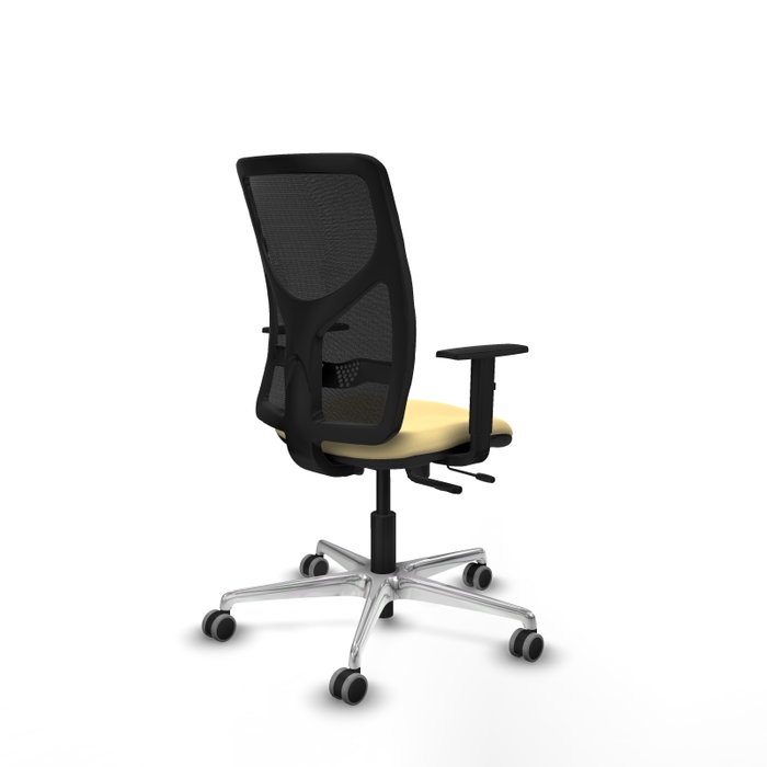 PIQUERAS Y CRESPO Silla de oficina Motilla con mecanismo Sincro/Traslack, Crema y Negro