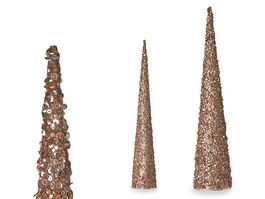 Krist+ Set 2 Cono Navidad Lentejuelas Oro 60 cm (Set de 4)
