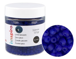 Innspiro Rocalla de Vidrio Redonda Azul Fuerte 3,8mm 120g