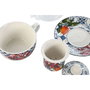 DKD Home Decor Teteras de Porcelana Azulejos 250ml, Pack de 2 unidades, Azul y Blanco