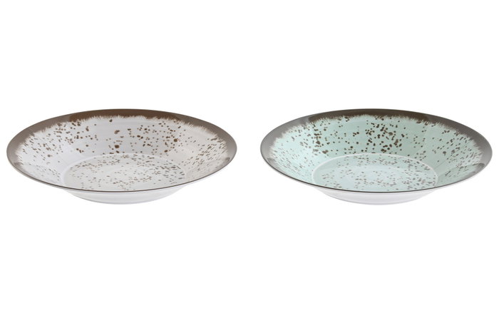DKD Home Decor Platos de Melamina Melamina 2024 Surtidos Azul y Blanco (Pack de 12)</html>