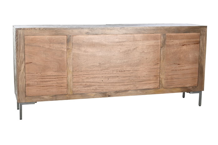 DKD Home Decor Buffet Oriental Marron Oscuro Gris Oscuro Mango Metal 180 x 40 x 80 cm