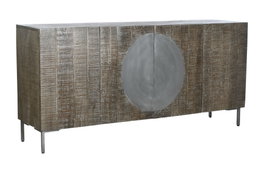 DKD Home Decor Buffet de Mango y Metal Marrón Oscuro