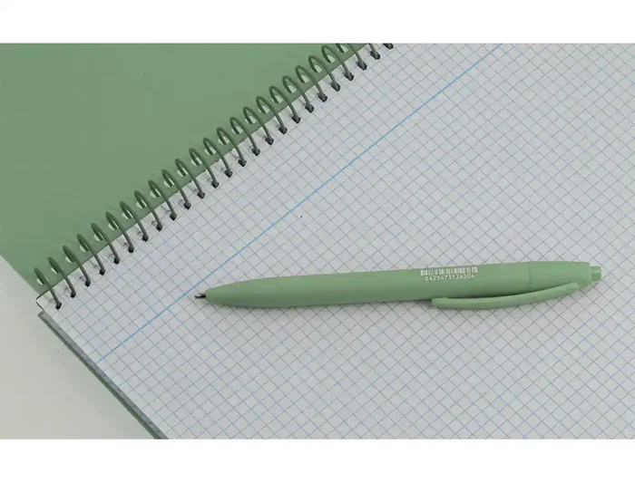 Antartik Cuaderno Espiral A4, Tapa Foam, 80 Hojas 90g, Cuadrícula 4mm con Margen, Color Verde Matcha