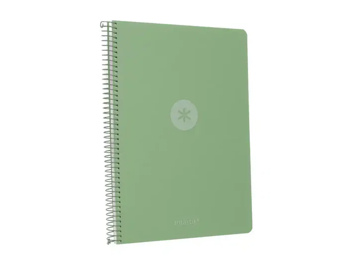Antartik Cuaderno Espiral A4 Tapa Foam 80 Hojas 90g Cuadriculado 4mm con Margen Color Verde Matcha
