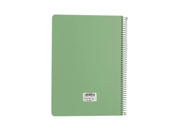Antartik Cuaderno Espiral A4 Tapa Foam 80 Hojas 90g Cuadriculado 4mm con Margen Color Verde Matcha