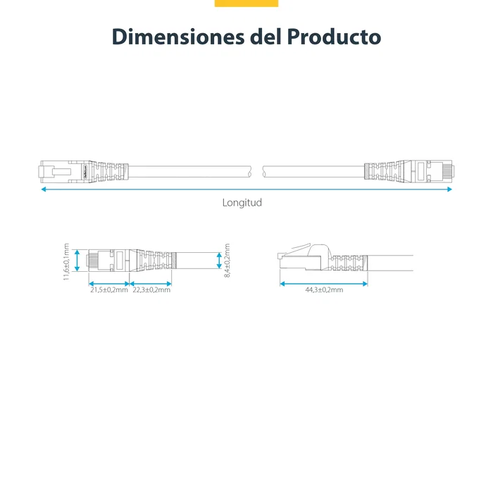 StarTech Cable de Red Ethernet CAT8 NLWH-2M-CAT8-PATCH 2m S/FTP (S-STP) Blindado, 40Gbps, 2000MHz, LSZH, PoE++ 100W, Conectores Chapados en Oro, Blanco