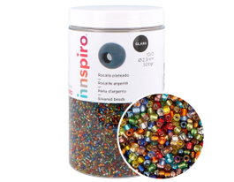 Innspiro Rocalla de Vidrio Redonda Plateada Mezcla 2,3mm 10/10 500g