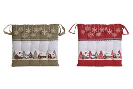 DKD Home Decor Set de 4 Cojines para Silla de Algodón Surtido de Colores
