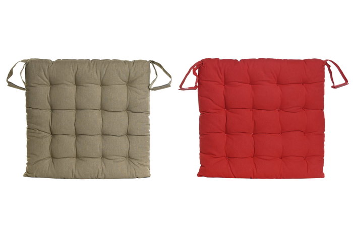 DKD Home Decor Set de 4 Cojines para Silla de Algodón Surtido de Colores