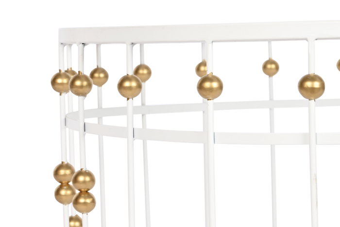 DKD Home Decor Mesa de Centro de Metal y Cristal Blanco y Dorado