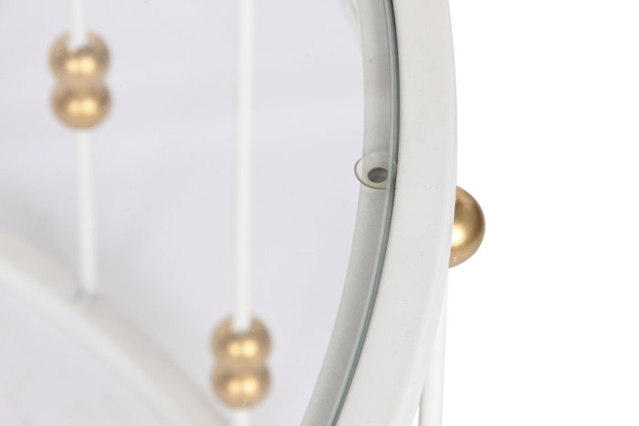 DKD Home Decor Mesa de Centro de Metal y Cristal Blanco y Dorado