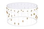 DKD Home Decor Mesa de Centro de Metal y Cristal Blanco y Dorado