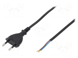 PLASTROL Cable de alimentación H03VVH2-F, OMY 2x0,75mm² con enchufe CEE 7/16 (C) de 3m