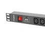 Lanberg PDU-08I-0200-C20-BK Unidad de Distribución de Energía (PDU) Rack 19" 1U, 8 Salidas C13, Entrada C20 16A 220-250V 4000W, Cable 2m, Negro