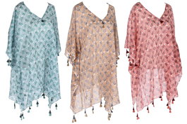 DKD Home Decor Kaftan Mediterraneo Zambia Marron Coral 180 x 90 cm Algodon (3 Unidades)