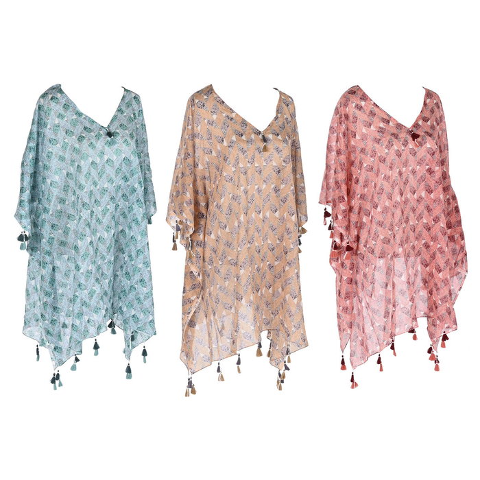DKD Home Decor Kaftan de Algodón 90x180 Talla U Surtido de 3