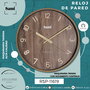 SAMI Reloj de Pared Decorativo Redondo, 30 cm, Madera Oscuro