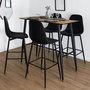 Home Deco Factory Taburete Bar Negro Industriel Madera Contrachapada PU Hierro 110 kg