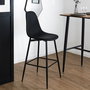 Home Deco Factory Taburete Bar Negro Industriel Madera Contrachapada PU Hierro 110 kg