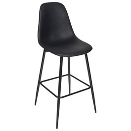 Home Deco Factory Taburete Bar Negro Industriel Madera Contrachapada PU Hierro 110 kg