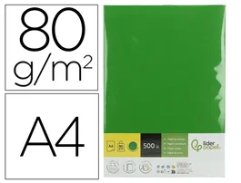 Liderpapel Papel de color verde intenso Din A4 80 g 500 hojas