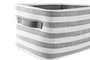 DKD Home Decor Set de 3 Cestas de Algodón con Rayas Gris y Blanco