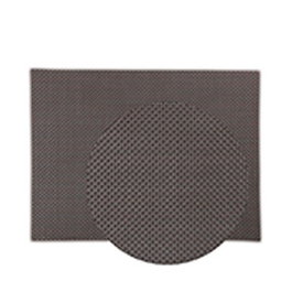 OYV Mantelito - Tablemat de plástico trenzado marrón y negro 48x36 cm