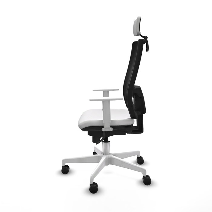 PIQUERAS Y CRESPO Silla de oficina Horna con mecanismo Sincro, Blanco y Negro