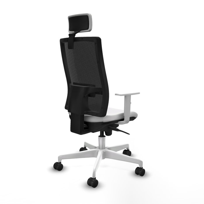 PIQUERAS Y CRESPO Silla de oficina Horna con mecanismo Sincro, Blanco y Negro