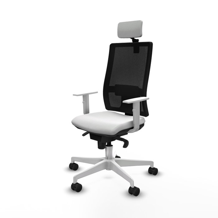 PIQUERAS Y CRESPO Silla de oficina Horna con mecanismo Sincro, Blanco y Negro
