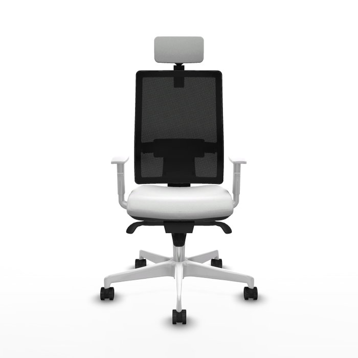 PIQUERAS Y CRESPO Silla de oficina Horna con mecanismo Sincro, Blanco y Negro