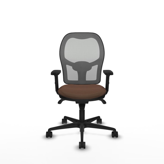 PIQUERAS Y CRESPO Silla de oficina Jorquera con mecanismo Sincro, Tela Marrón y Malla Gris PIQUERAS Y CRESPO Silla de oficina Jorquera con mecanismo Sincro, Tela Marrón y Malla Gris