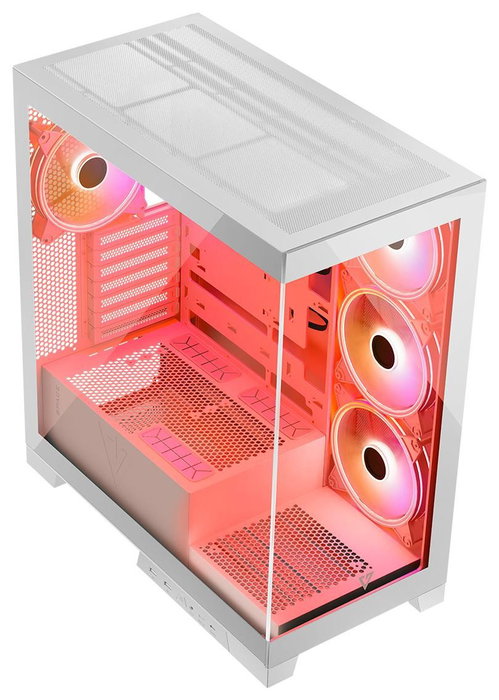 Modecom Volcano Space Apex ARGB Torre Media Blanca - para PC Gaming ATX/Micro ATX/ITX