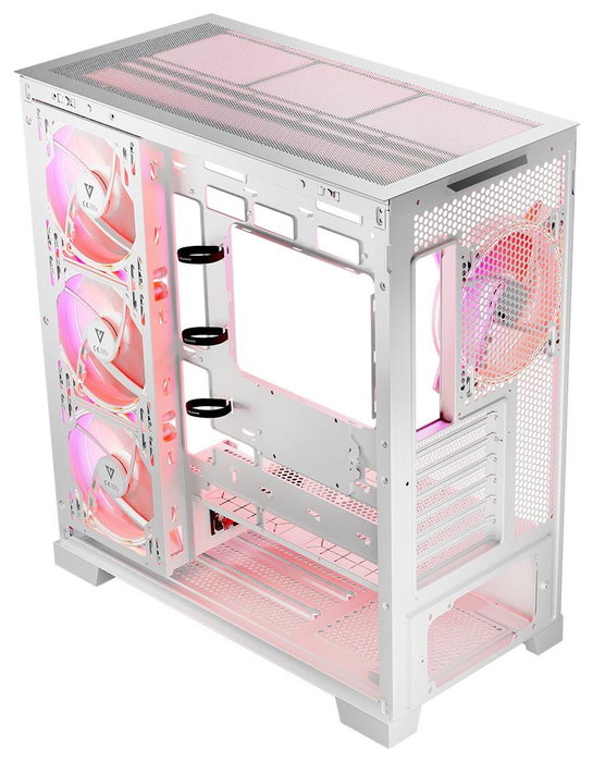 Modecom Volcano Space Apex ARGB Torre Media Blanca - para PC Gaming ATX/Micro ATX/ITX