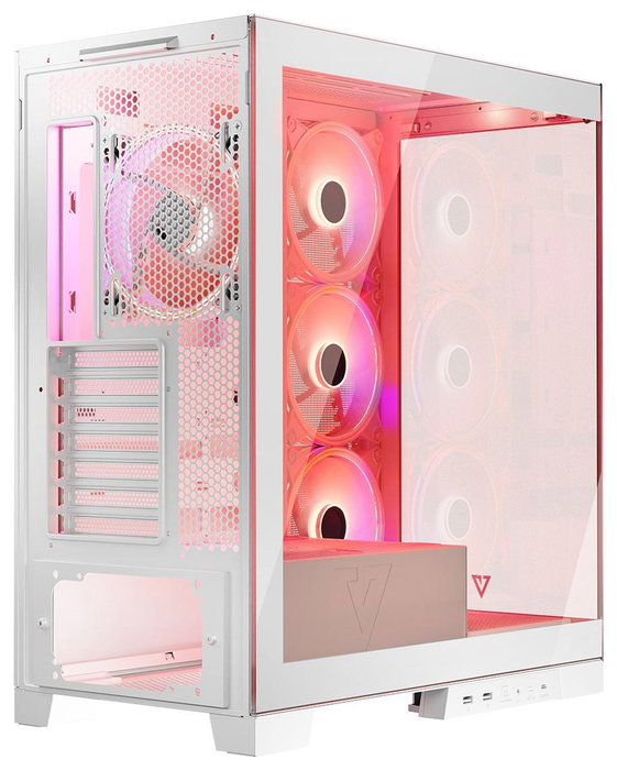 Modecom Volcano Space Apex ARGB Torre Media Blanca - para PC Gaming ATX/Micro ATX/ITX