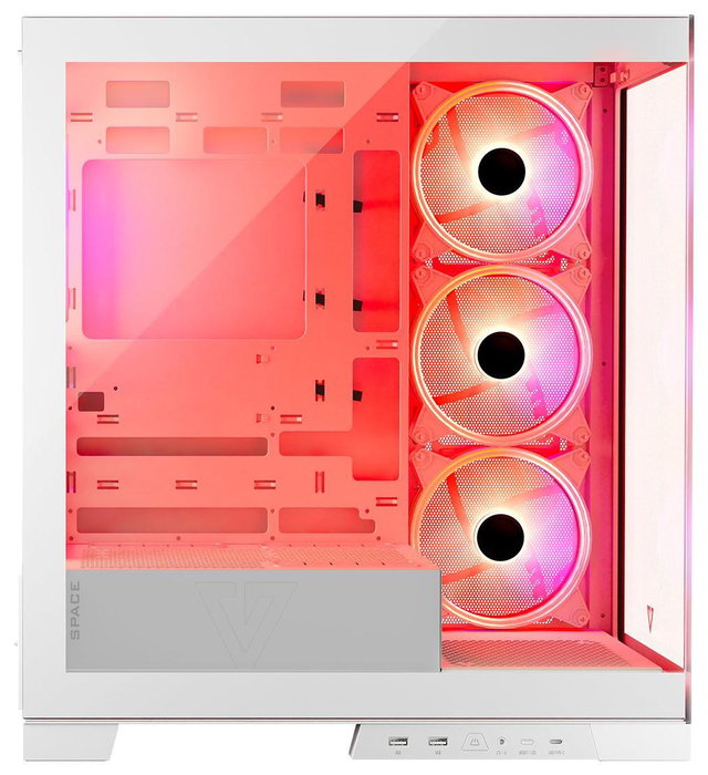 Modecom Volcano Space Apex ARGB Torre Media Blanca - para PC Gaming ATX/Micro ATX/ITX