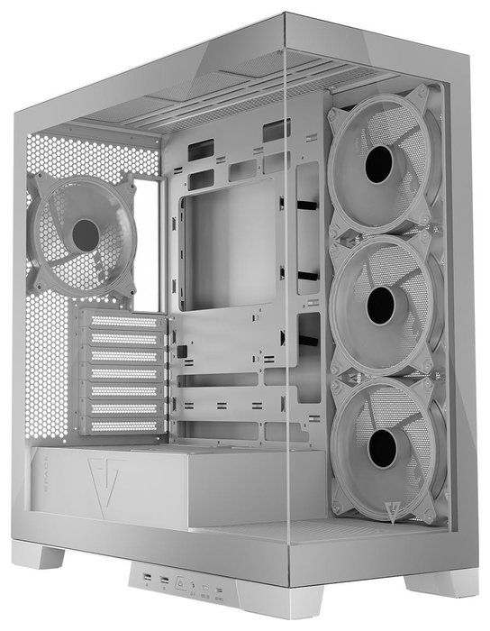 Modecom Volcano Space Apex ARGB Torre Media Blanca - para PC Gaming ATX/Micro ATX/ITX