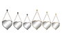 DKD Home Decor Set de Espejos Decorativos Corazón Dorado y Negro 26x26 cm