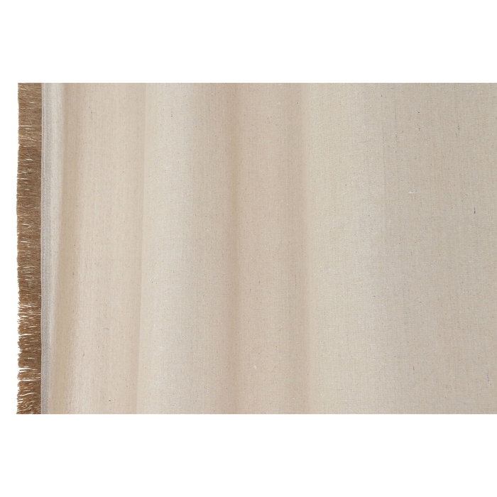 DKD Home Decor Cortina de Algodón y Yute con Anillas, Natural DKD Home Decor Cortina de Algodón y Yute con Anillas, Natural