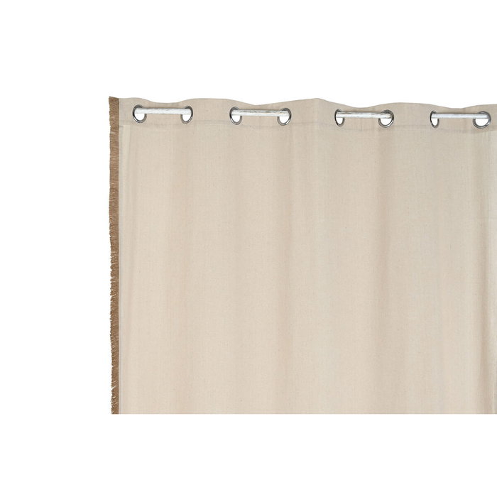 DKD Home Decor Cortina de Algodón y Yute con Anillas, Natural DKD Home Decor Cortina de Algodón y Yute con Anillas, Natural