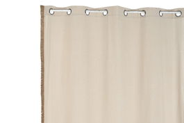 DKD Home Decor Cortina Natural 260 x 260 x 140 cm Algodón Yute Poliéster con Anillas