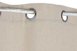 DKD Home Decor Cortina de Algodón y Yute con Anillas, Natural