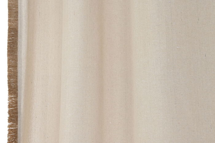DKD Home Decor Cortina Natural 260 x 260 x 140 cm Algodón Yute Poliéster con Anillas